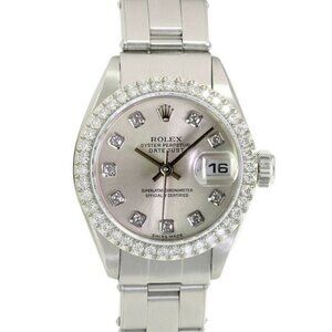 ROLEX DATEJUST SILVER DIAMOND DIAL 1.15CTW DIAMOND STEEL OYSTER WATCH 26MM 69174